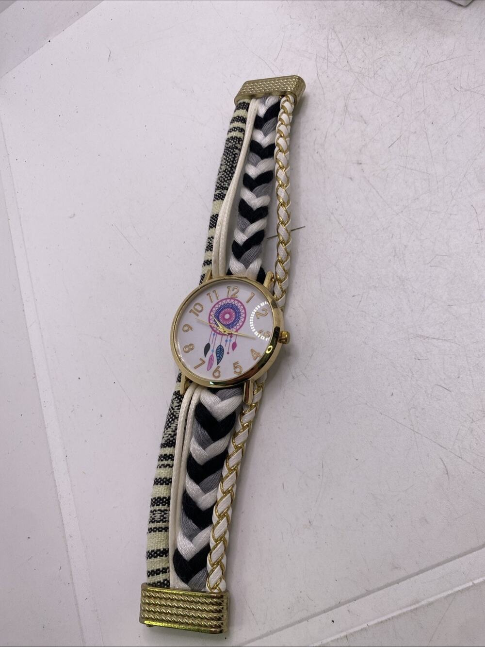 Womens Braided Dream Catcher Watch Works New Battery